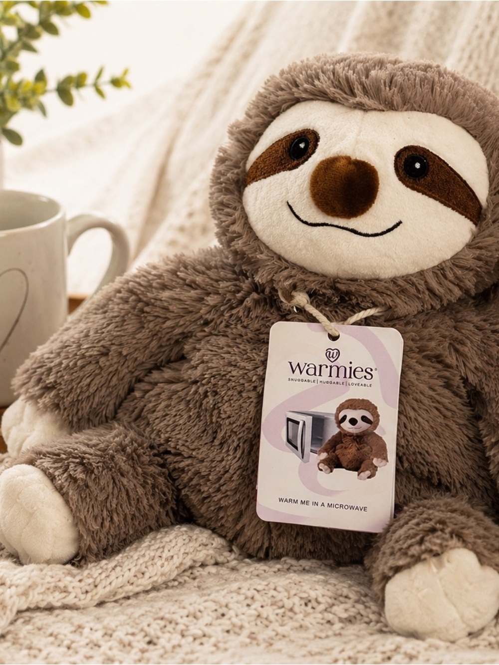 Warmies Plush Sloth Microwaveable Heat Pack - Brown